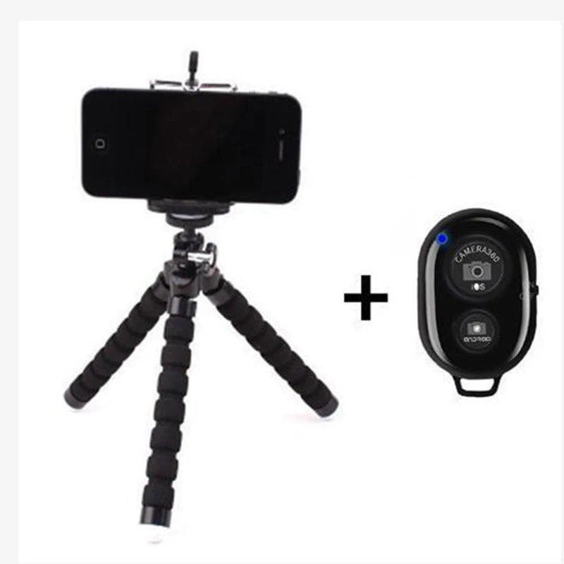 Flexible Cell Phone Tripod with Holder - 360° Swivel Mini Travel Tripod