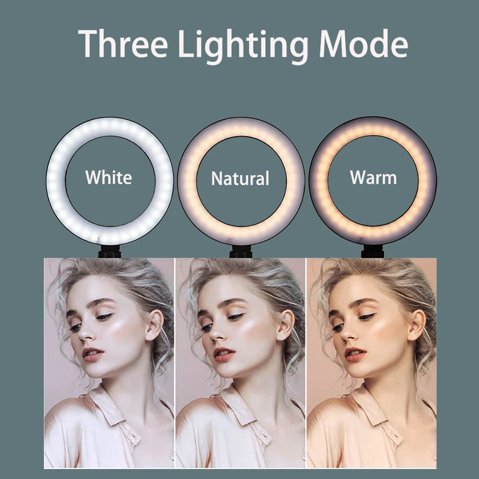 "6-Inch LED Ring Light with Tripod - Perfect for TikTok & Instagram"