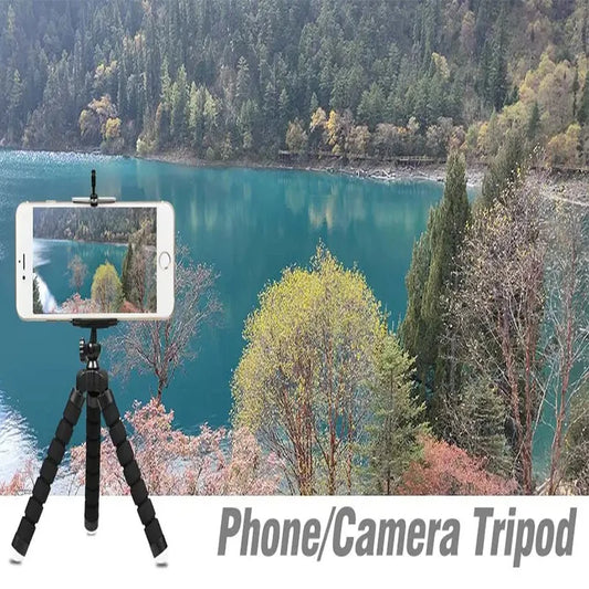 Flexible Cell Phone Tripod with Holder - 360° Swivel Mini Travel Tripod